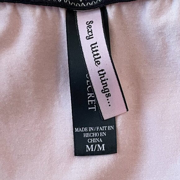 Victoria's Secret Blush Pink Modal and Black Lace Babydoll Nightie Slip NWOT - Picture 5 of 12